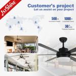 56 Inch LED Lighting Black MDF Blades Remote Control Ceiling Fan for Lighting