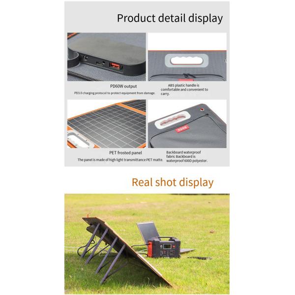 100W Folding Solar Panel , Monocrystalline Photovoltaic Solar Panel