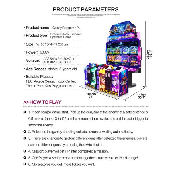 Coin Operated Galaxy Rangers 4PL Arcade Machine