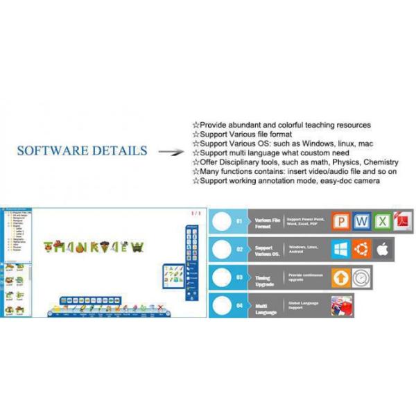 150 Inch Interactive Whiteboard 40 Point Intelligent Infrared Touch Teaching Blackboard