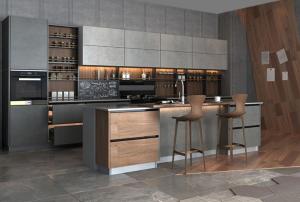 Wholesale Home Modern Modular Kitchen Cabinets Overall Cabinet Custom Quartz Stone Top from china suppliers