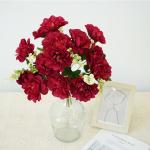 5 peony and chrysanthemum artificial silk flowers, peony artificial flowers,