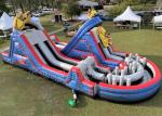 Backyard Obstacle Course Bounce House PVC Blue Largest Inflatable Obstacle