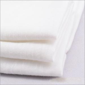 China Rusha Textile   100% Polyester 32s Ring Spun Slub Single Jersey White Dyed Shirting Fabrics on sale