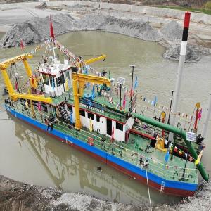 Wholesale Hydraulic Diesel Engine Cutter River Mud Dredger with 250mm Discharge Pipe Diameter from china suppliers