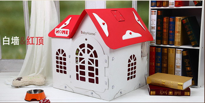Summer Pet 022 Removable Deluxe Bungalow Villa, Teddy Dog Breathable Dog House Wholesale Color: Pink, White Red, Rice