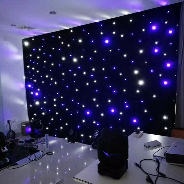 Homei Backdrop Cloth Light White LED Star Curtain for Stage Decoration at