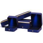 Custom Square Necklace and Ring Light Blue LED Jewelry Box with Luxury Elegant