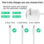 Approved 12V 3A Type C Adapter America Plug 36W USB-C Charger Output 12V/3A OEM