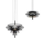 Postmodern Simple Iron Wire Hollow Flying Saucer Black Gravity Chandelier(WH-MI