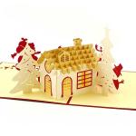 Laser Cut 3D Christmas Tree Card Stereoscopic Paper Material CMYK Color ODM OEM
