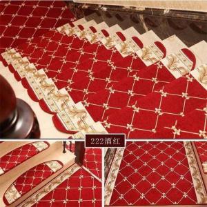 Wholesale Luxury Hotel Step Rugs Carpet Wine Red Color Grid Pattern Classical Style from china suppliers