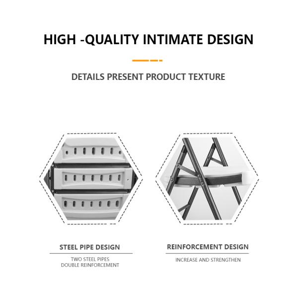 HDPE Plastic Folding Chairs Outdoor White Folding Chairs Plastic Customized