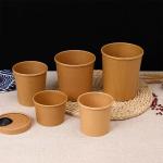 Disposable Paper Bowls With Lids Soup Serving Paper Cup PE Coating Salad Paper
