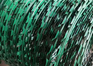 Wholesale Green 430 Stainless Steel Razor Coil Barbed Wire 450mm High Security from china suppliers