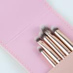 5pcs Eyeshadow Brush Set Private Logo Cruelty Free Classic Pink Wooden Handle