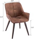 Brown Leather Leather Swivel Armchair With Arms , Upholstered Accent Chairs