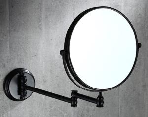 Wholesale Bathroom stainless steel Telescopic led makeup Mirror 2-Face Mirror Dual Arm Extend black bath mirror from china suppliers