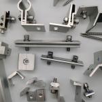 Aluminium Adjustable 30-45mm Solar Panel End Clamps PV Panel Clamps For C Steel
