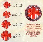 Craft Christmas Round Nesting Gift Boxes with Lids 4 Pack Red and White Candy
