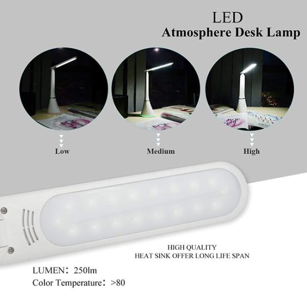 White Light 12 Volt USB LED Table Lamp Energy Saving With Calendar LCD Display