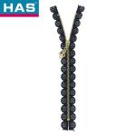 HAS #3 Decorative Lace hollow Zipper with Black Eyelet Tape