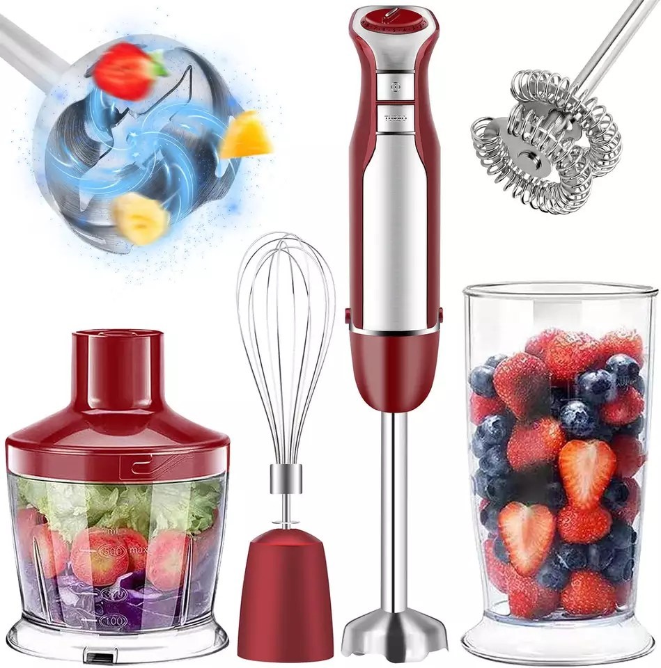 Stainless Steel Powerful Immersion Blender 800W Handheld Kitchen Blender