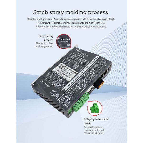 Lichuan 2-Axis DC Closed Loop Stepper Motor Drivers Controller Kit 4.5N.m 2Phase Nema24 DC24V~50V 4.0/4.5/5.0/5.8A 1000PPR