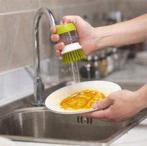 Wholesale Dish Brush with Soap Dispenser Palm Brush for Dish Sink Pan Pot Washing and Cleaning from china suppliers