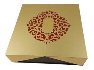 Wholesale Gold Color Hot Stamping CMYK Printing Two Sides Open Style Rigid Cardboard Box with Magnets from china suppliers
