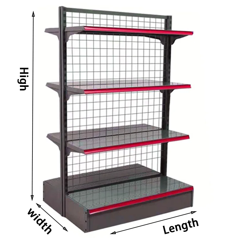 Groceries Store Grid Shelves Can Custom Supermarket Equipment Display Shelves