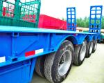 80 Tons 4 Axles Low Bed Semi Trailer 12 Pcs Tyre 11.00R20 Tyre Model