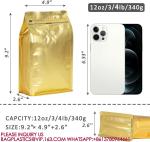 Sealable Coffee Bags Valve Barrier Flat Bottom Standing Coffee Beans Storage