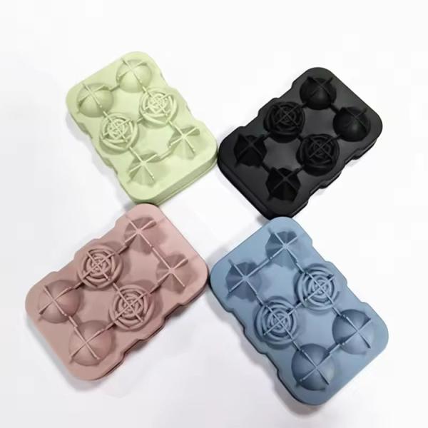 Creative Silicone Mold Rose Diamond Ball Release Flexible Silicone Ice Cube Tray