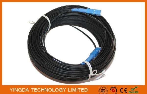 SC / UPC 200 Meters Fiber Optic Patch Cord FRP Square FTTH Drop Fiber Optic