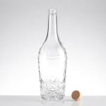 Wooden Corks 750ml Glass Bottle for Vodka Latest Delicate Emboss Design and Hot