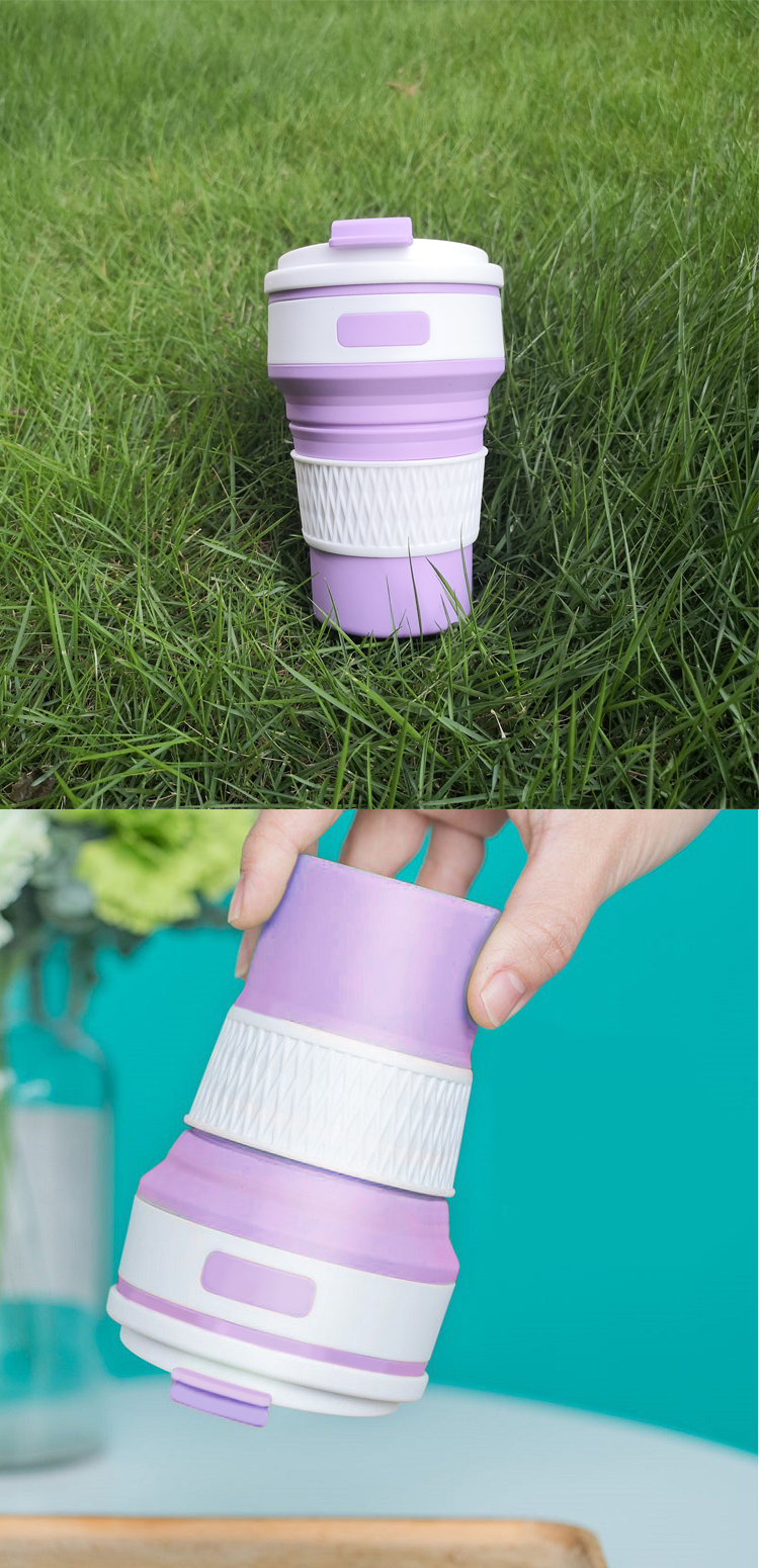 FDA Standard 350ML Bpa Free Collapsible Silicone Coffee Cup