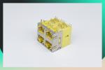 PBT PA66 PA46 Material Multi Port RJ45 Connector 2X2 Port With Transformer 180
