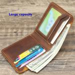 Vintage Animal Prints Rfid Holder Real Leather Purse for Men's Crazy Horse Slim