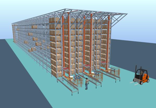 800KG - 5000KG Automatic Storage And Retrieval System with Support bar , Blue /