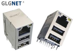 Wholesale Latch Up One Port Rj45 Female Connector With Dual Ports USB 2.0 Interface from china suppliers