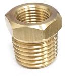 1/8" x 1/4" Brass Hex Bushing, Female Pipe x Male Pipe, NPT
