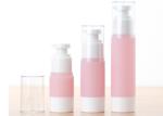 UV Plating 100ML Cosmetic Airless Bottle Transparent With Pink Spray Pump