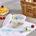16oz. Plastic Deli Food Storage Containers With Plastic Lids, Disposable Togo
