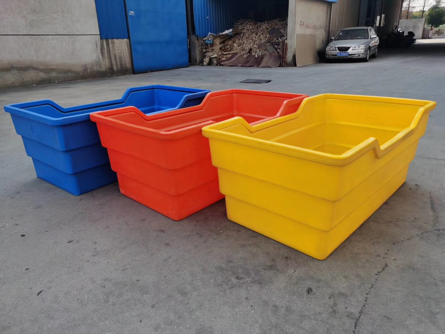 400-800kg Poly Box Truck Half Opening Poly Linen Commercial Laundry Trolley On Wheels
