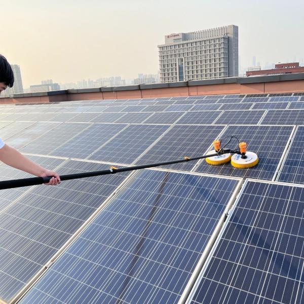 Electric Solar Panel Cleaning Equipment Double Head Nylon Brush for Cold Water