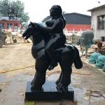Bronze Fat Lady Sculpture Fernando Botero Statue Woman Riding Horse Garden