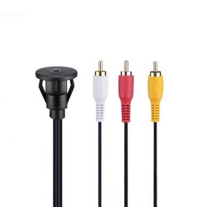 Wholesale Custom DC 3.5 To 3RCA Waterproof Extension Cable With Flush Mount Panel For Car Truck Boat Motorcycle Computer from china suppliers