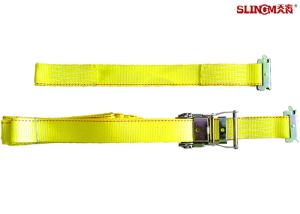 Wholesale WLL 3335 LBS Polyester Ratchet Straps , Yellow Car Trailer Straps CE Approved from china suppliers