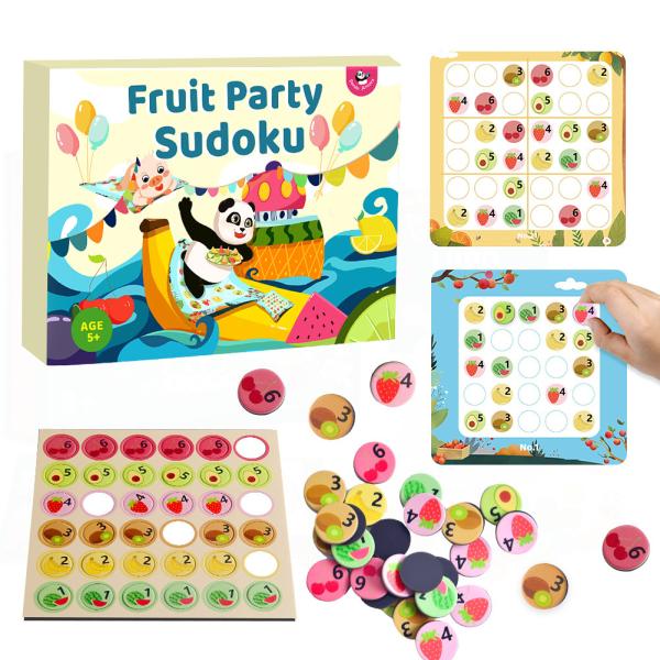 Intellectual Sudoku Puzzle Toys 36pcs Fruit Party For Toddlers Level 1 and Level